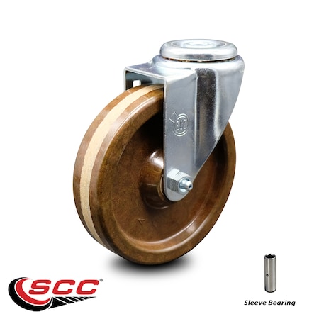 Service Caster 5 Inch High Temp Phenolic Wheel Swivel Bolt Hole Caster SCC-BH20S514-PHSHT